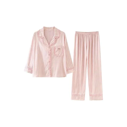 Daiyindie Осенние и зимние пижамы женские ледяной шелк с длинными рукавами штаны