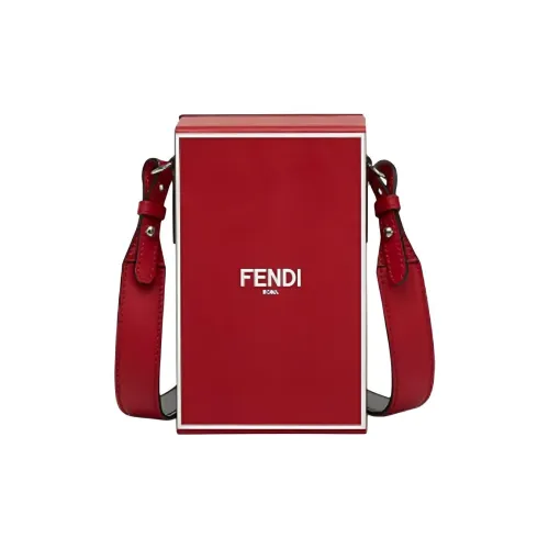 FENDI Чехол для телефона с кожаными вставками коробка сумка через плечо унисекс красный
