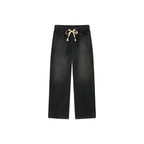 CAISEDI Мужские черные джинсы