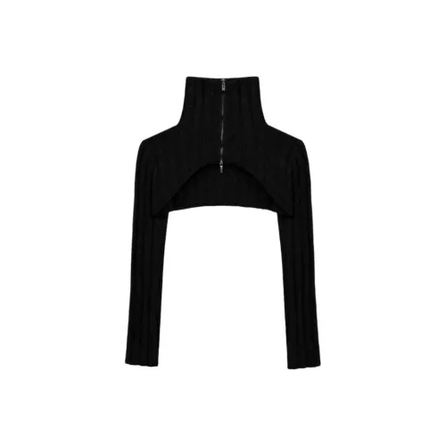 TREEMINGBIRD Высокий воротник Болеро Трикотаж Зип-ап Женский