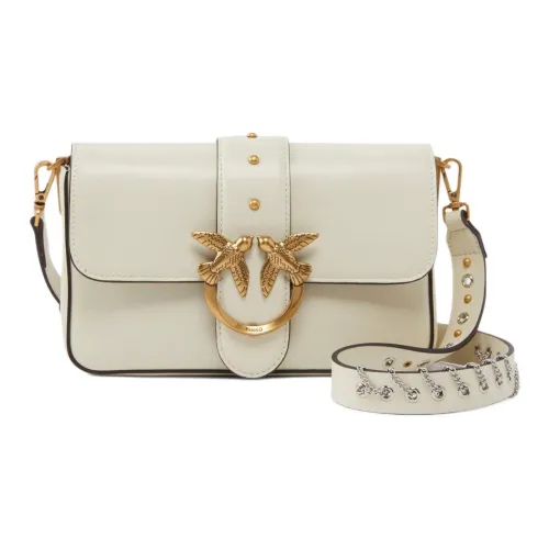 PINKO Love Bag Сумка через плечо из коровьей кожи Мини Женская Бежевая