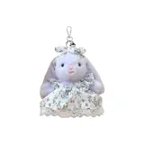 Фиолетовое платье с цветочным принтом, кролик