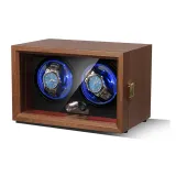 Ореховое дерево, двойное отделение для часов, с черным ремешком и чехлом