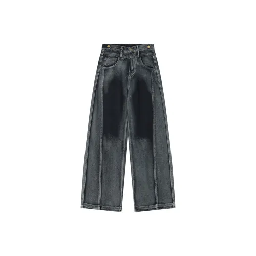 MOCHIN INRO Синий Серый Унисекс Джинсы