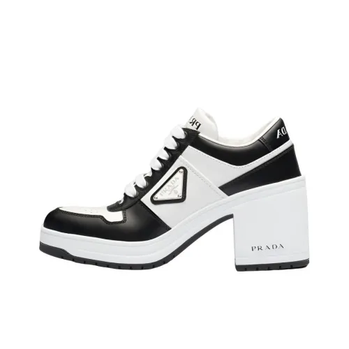 PRADA Грубый каблук Высокие каблуки Женские Черный белый
