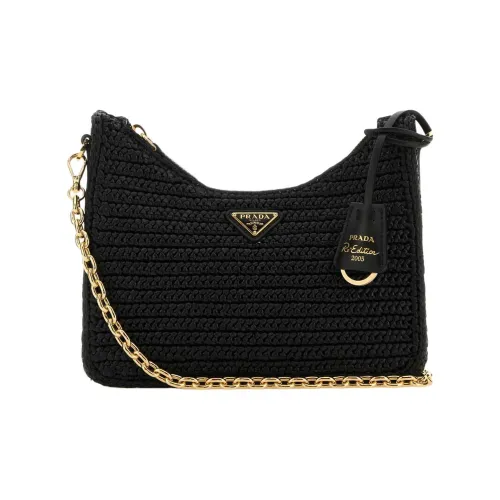 PRADA Raffia Crossbody сумка Женская Черная