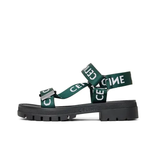 Celine Пляжные сандалии Женские Зеленый