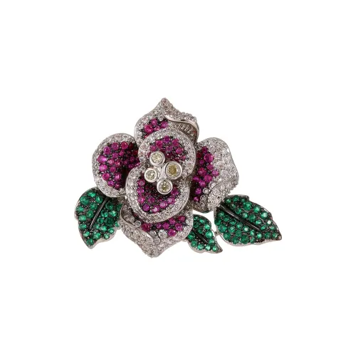 Фиолетовый медный сплав броши женские