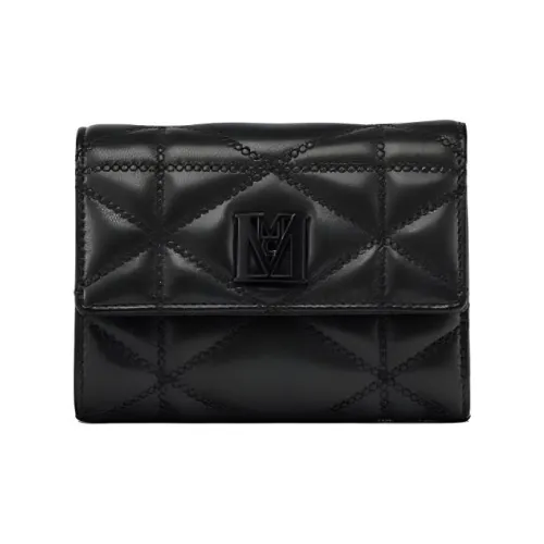 MCM Nappa Lambskin Leather Wallet Small Unisex Black MCM Nappa Овечья кожа Кошелек Маленький Унисекс Черный