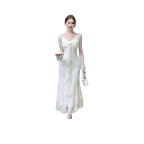 BONAS Длинное платье с длинными рукавами женское