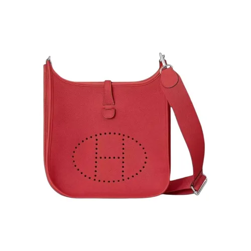 HERMES Evelyne Maurice Телячья кожа Сумка через плечо Сумка на плечо Женская A5 Bougainvillier Камео Красный