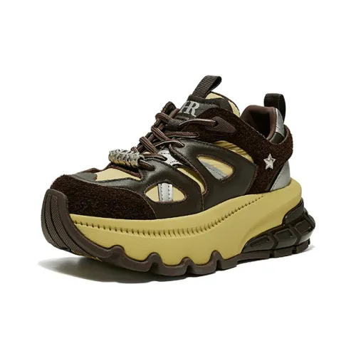 HR Толстая подошва Низкий топ Кофейный Женский