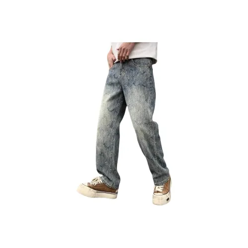 PAINT STAIN Синий Унисекс Джинсы