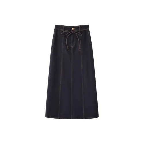 Vine Color Деним Длинная Юбка Женская