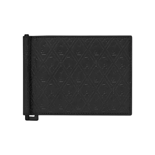 SAINT LAURENT Монограмма Гладкая Кожа Money Clip Кошелек Держатель для Карт Мужской Черный