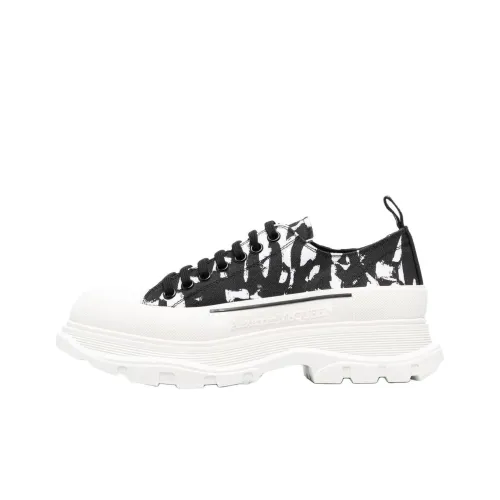 Alexander McQueen Tread Slick Low Топ Обувь на платформе Мужская Черно-белая