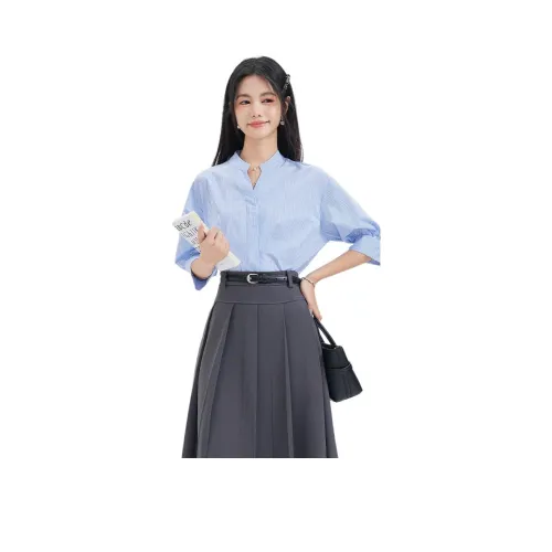 Tumando Синие Полосы Женские Рубашки