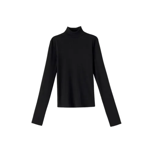 Late White Черные Женские T-рубашки