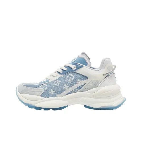 LOUIS VUITTON Run 55 Low Топ Спортивная Повседневная Обувь Женская Синие Белые