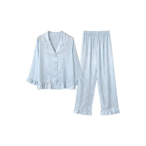 Daiyindie Осенние и зимние пижамы женские ледяной шелк с длинными рукавами штаны