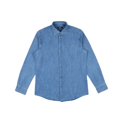 Raidy Boer Светло-Синие Мужские Рубашки