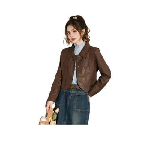 FAWENXIANGZI Кожа Куртка Женская