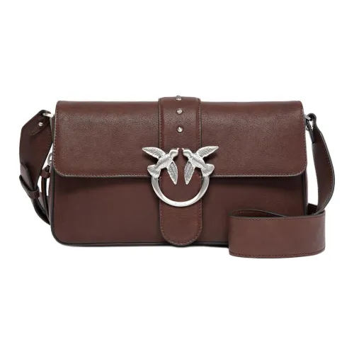 PINKO Classic Love Коровья кожа Сумка на плечо Средний Женские Кофе