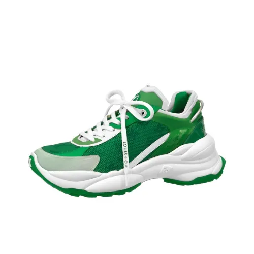 LOUIS VUITTON Run 55 Low Топ Толстая подошва Кроссовки Женские Зеленый Белый