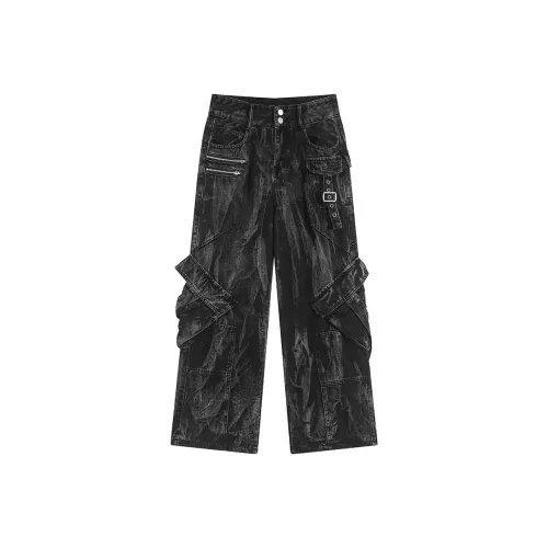 BANKONGSHAN Черный Серый Цвет Унисекс Джинсы