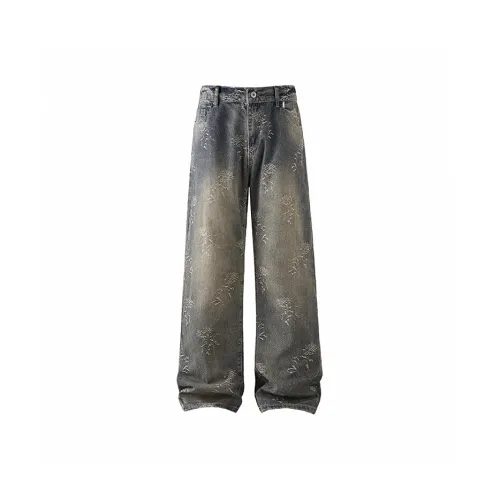 GONGLIDESHIJIE Blue Unisex Jeans GONGLIDESHIJIE Синий Унисекс Джинсы