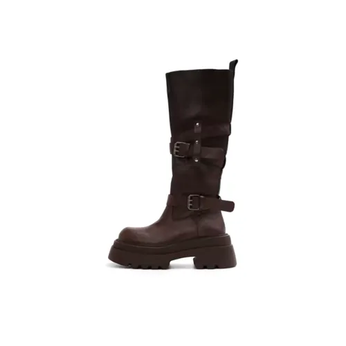 7 SEVFUN Винтаж Модный Британский стиль Уличный American Casual Колено Высокие сапоги Женские