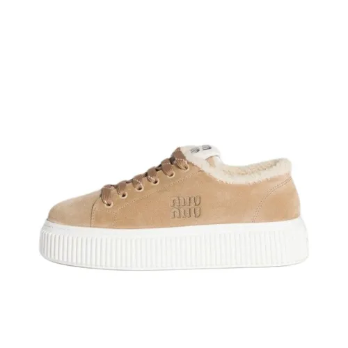 MIU MIU Низкие кроссовки для скейтбординга женские светло-коричневые