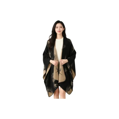 GEZITAI Черный Шаль Двусторонний Обе стороны Женские Плащи