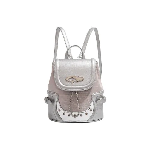 DCLOUD ПУ (полиуретан) Рюкзак Маленький Women's Silver Черный