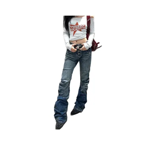 UNA RETA Синий Унисекс Джинсы