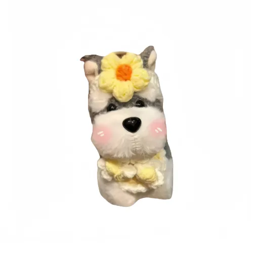 Cute Chip Милый Цветочный Шнауцер Плюшевый Брелок 15 см Рекомендуемая Высота