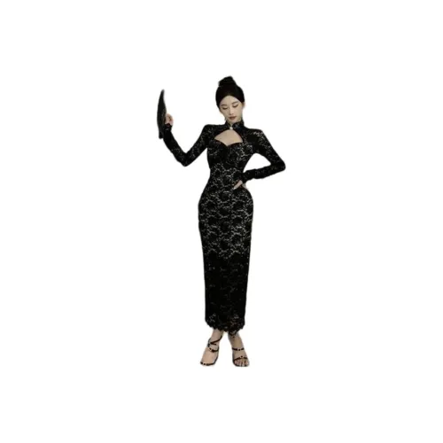 XIANSINIAO Длинное платье с длинными рукавами женское