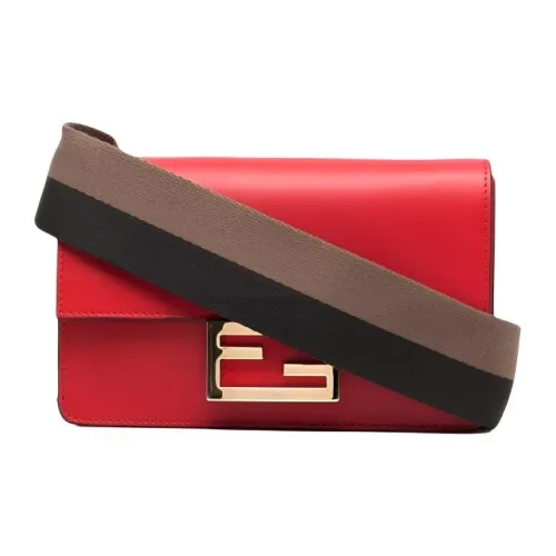 FENDI Baguette Кожа Сумка через плечо Сумка на плечо Мини Женская Красная