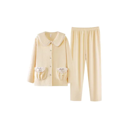 Qin Jing Пижамный комплект женский желтый