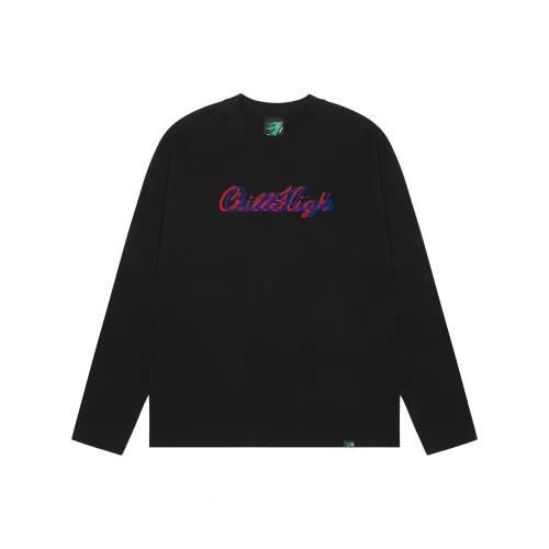 ChillHigh Длинный рукав T-рубашка из 100% хлопка круглый вырез осенняя и зимняя минималистский стиль повседневный классический унисекс