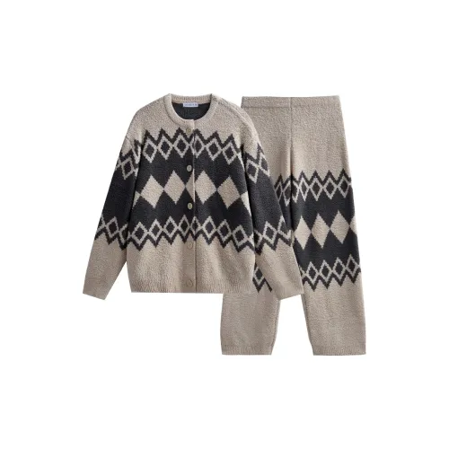 Same Language Пижамный комплект Женский Светло-серый · Горизонтальные полосы