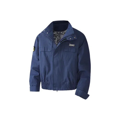 SANTASTIC Синий с съемным логотипом бренда логотип на груди унисекс куртки