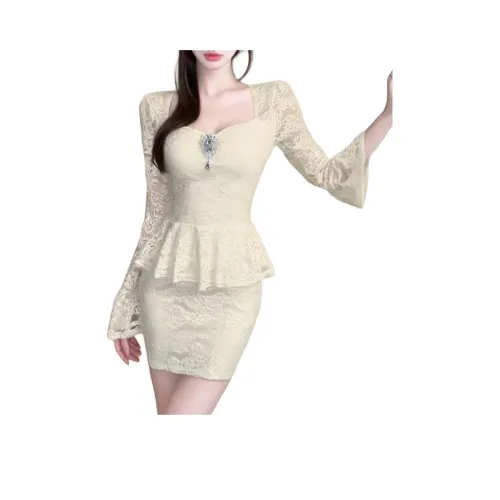 BONAS Длинное платье с длинными рукавами женское