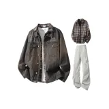 Темно-серые штаны + светло-серые штаны + черно-серая рубашка в клетку