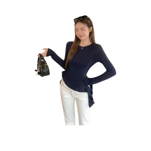 HIPHOPPUNKS Темно-синие женские футболки T