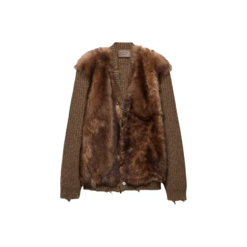 PRADA Коричневый Мужской Бархатные Куртки