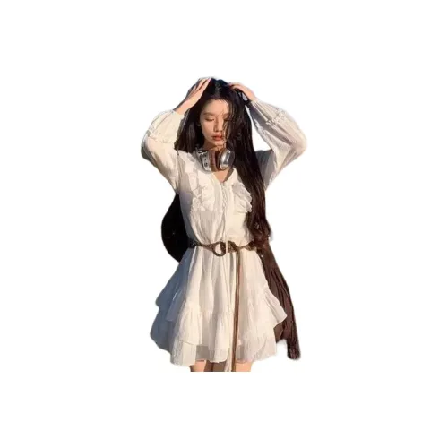 SIXUSICHOU Длинное платье с длинными рукавами женское