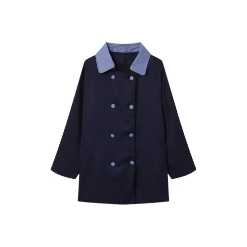 Lan Miao Темно-синий Синий Женский Тренч