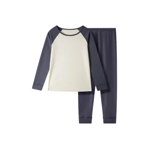 Euv Осенний Зимний Комплект Нижнего Белья Двухкомпонентный Комплект Минималистский Стиль Цветовой Блок Детский