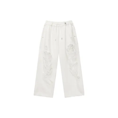 TREEMINGBIRD Scratch Damage Wide Sweat pants Вязаные Тренировочные брюки Женские